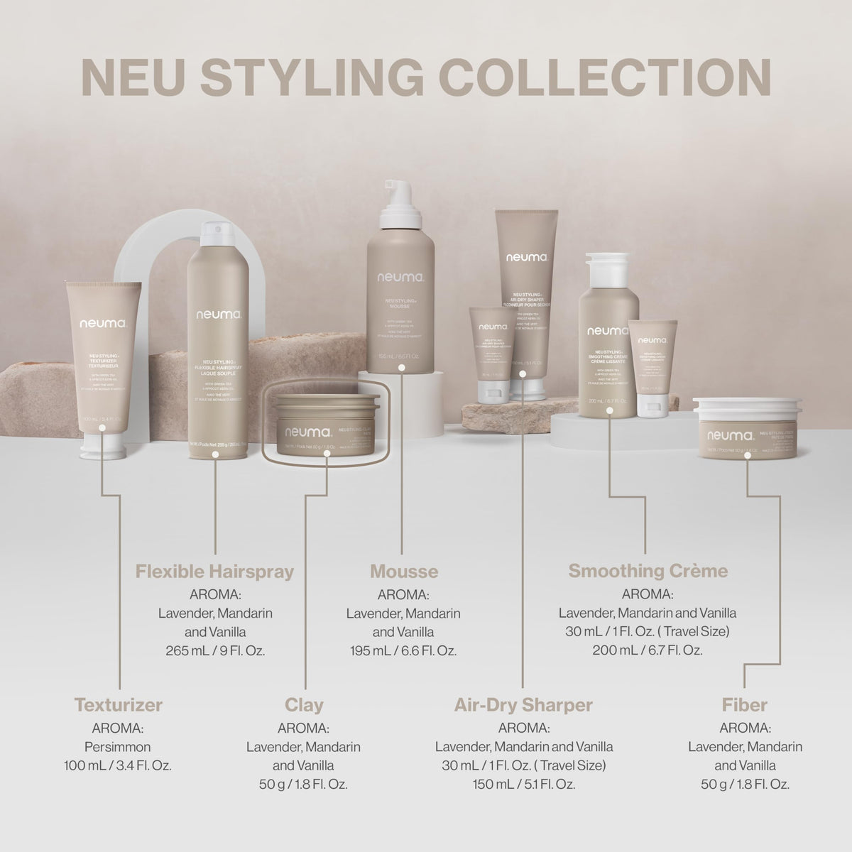 Apricot Kernel Oil nourishes and softens hair in NEUMA clay formulation.