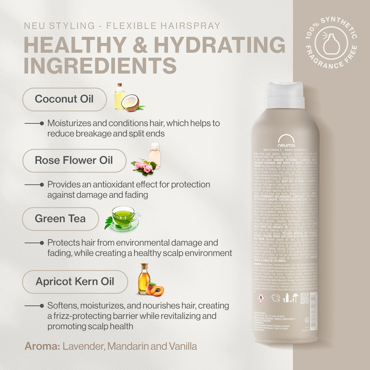 Neuma Neu Styling Hair Spray mist application demonstrates brushable control.