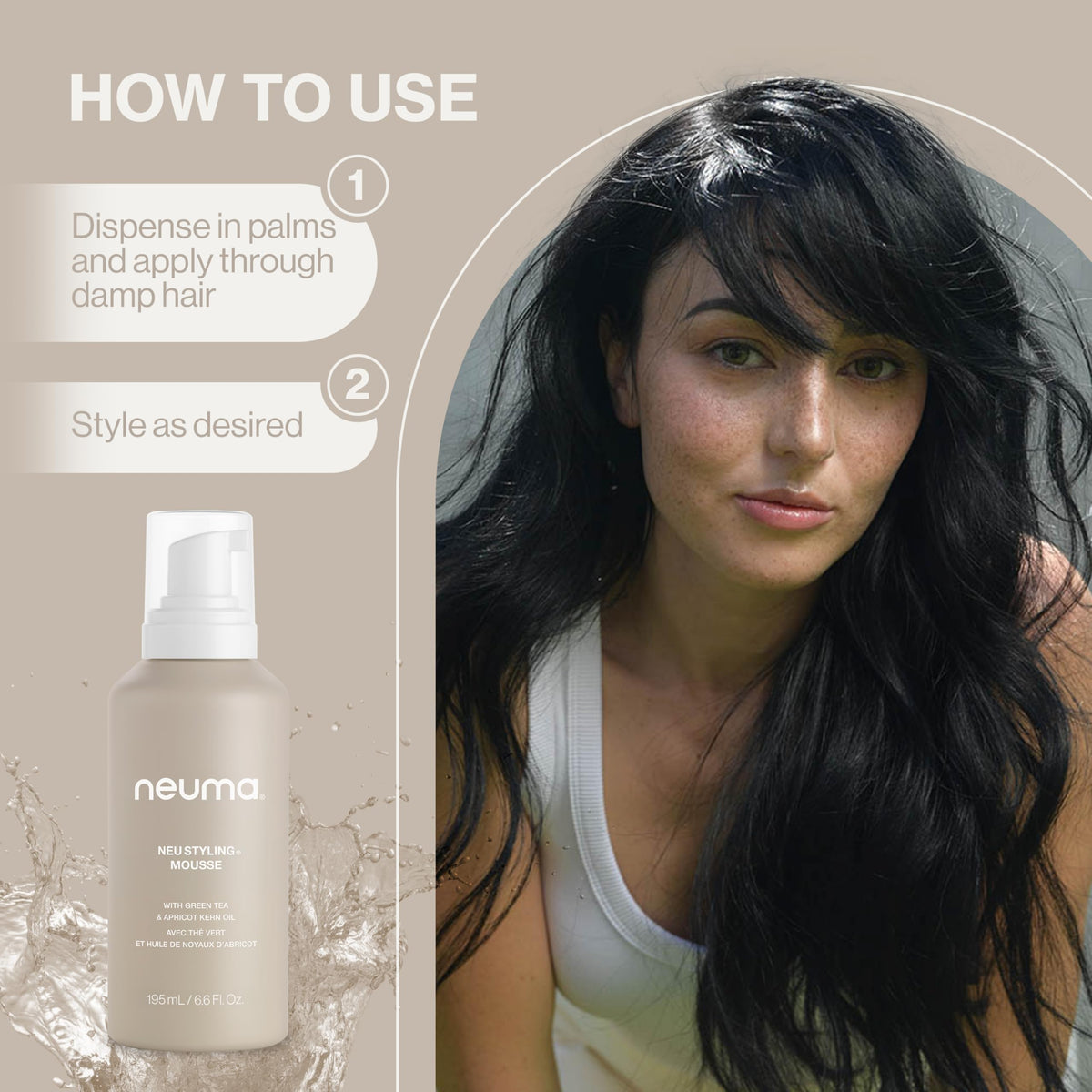 NEUMA Neu Styling Mousse panthenol-moisture supports balanced hydration and softness.