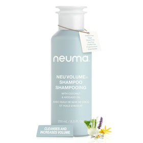 Neuma Neu Volume Shampoo bottle front highlighting lightweight formula for fine hair