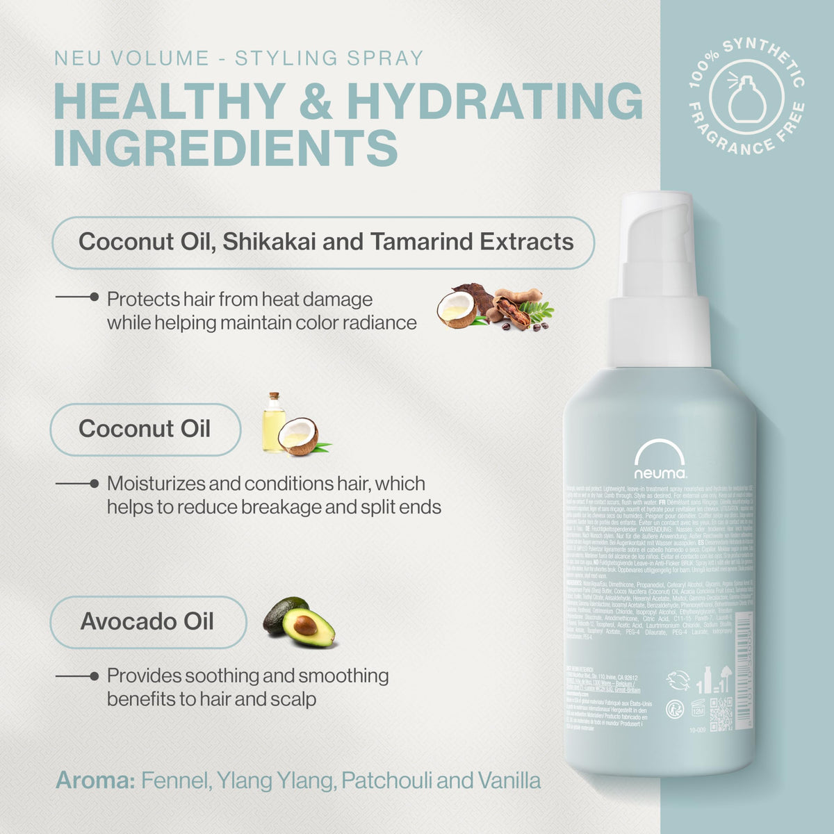 NEUMA Neu Volume spray mist in action delivers instant body.