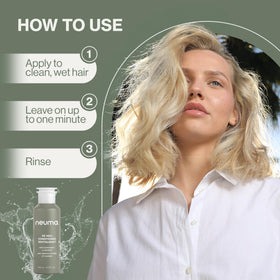 Sustainable packaging graphics for Neuma Re Neu bottle