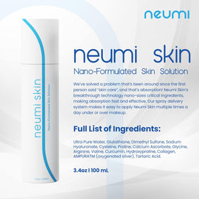 NEUMI SKIN nano-formulated ingredients glow on skin after mist