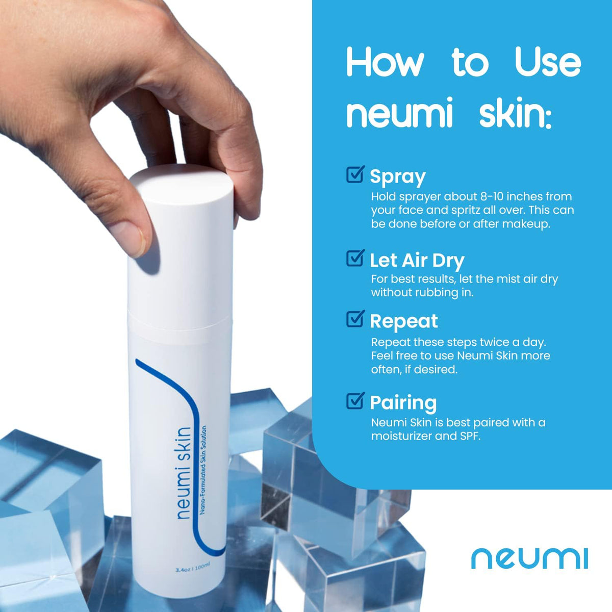 NEUMI SKIN skin-brightening-effect captures subtle glow after spray