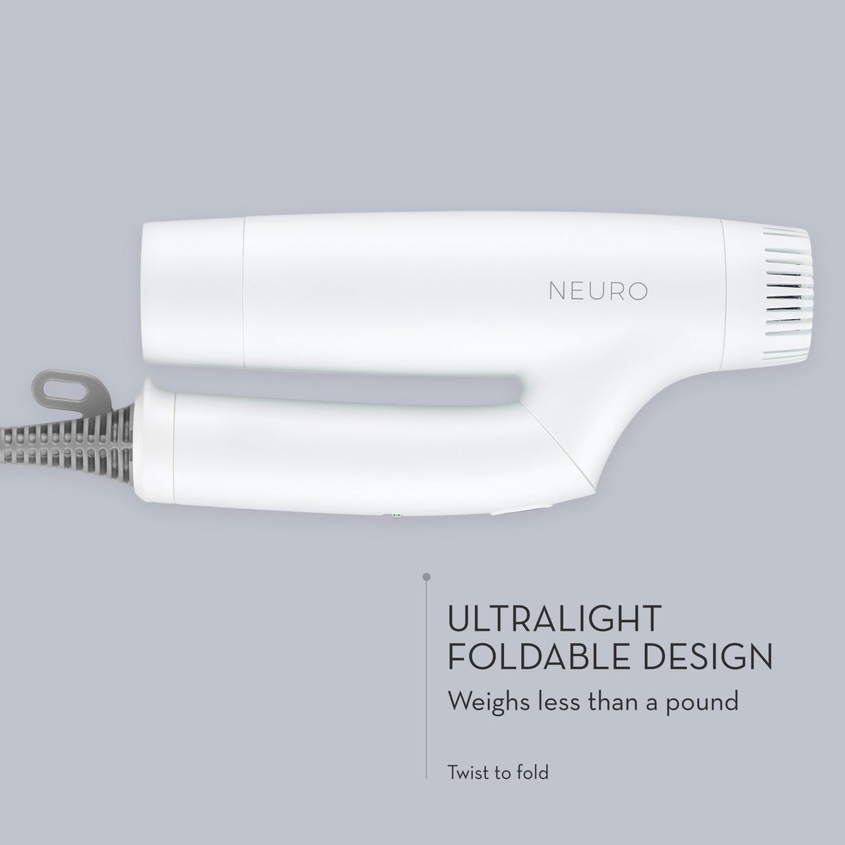 Neuro Dry+ Global Edition folded compact design saves luggage space.