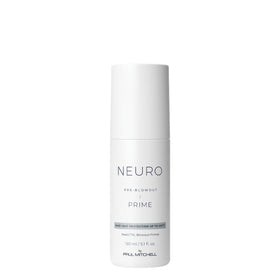 Neuro Prime HeatCTRL bottle shows heat protection during blow-drying.