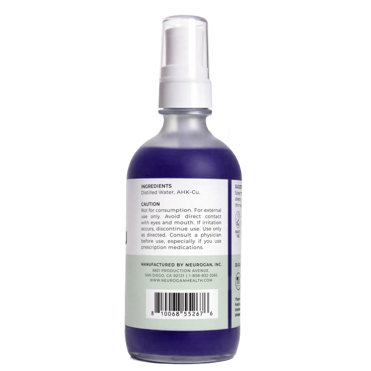 Neurogan AHK-Cu Hair Elixir fine mist spray ready for even application.