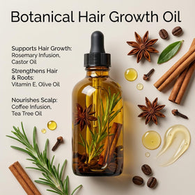 Neutra Natural Rosemary Hair Growth Oil bottle on wood backdrop for natural routine.