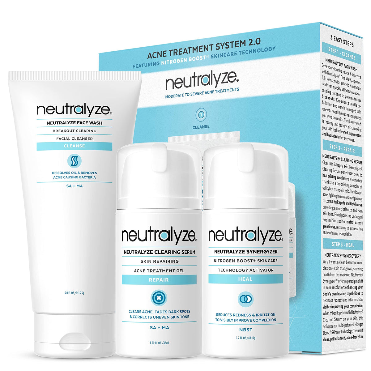 Neutralyze face wash bottle for refreshing cleanse and clearer pores.
