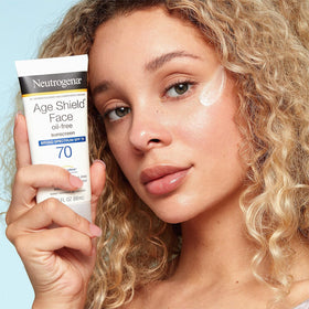 Antioxidants icon on Neutrogena Age Shield SPF 70 packaging.