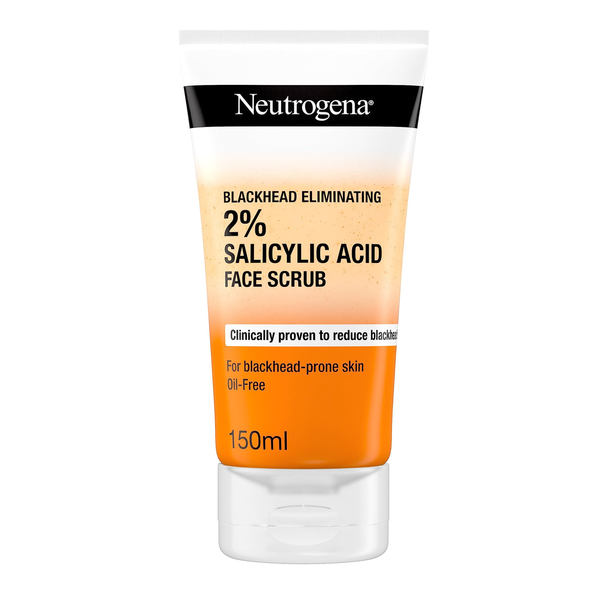 Neutrogena Blackhead Eliminating Scrub 150ml tube front for daily pore cleansing.