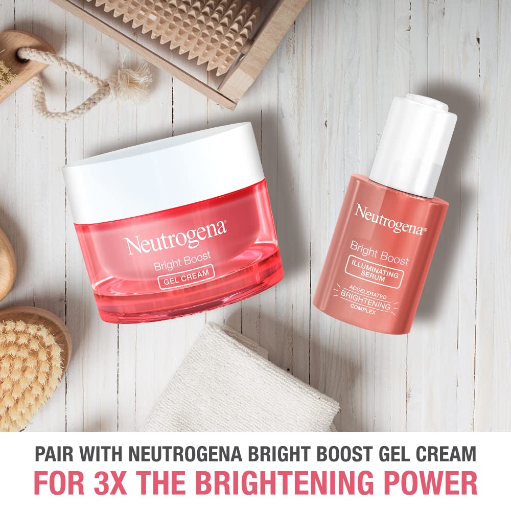 Neutrogena Bright Boost Serum application hand indicates easy daily use.