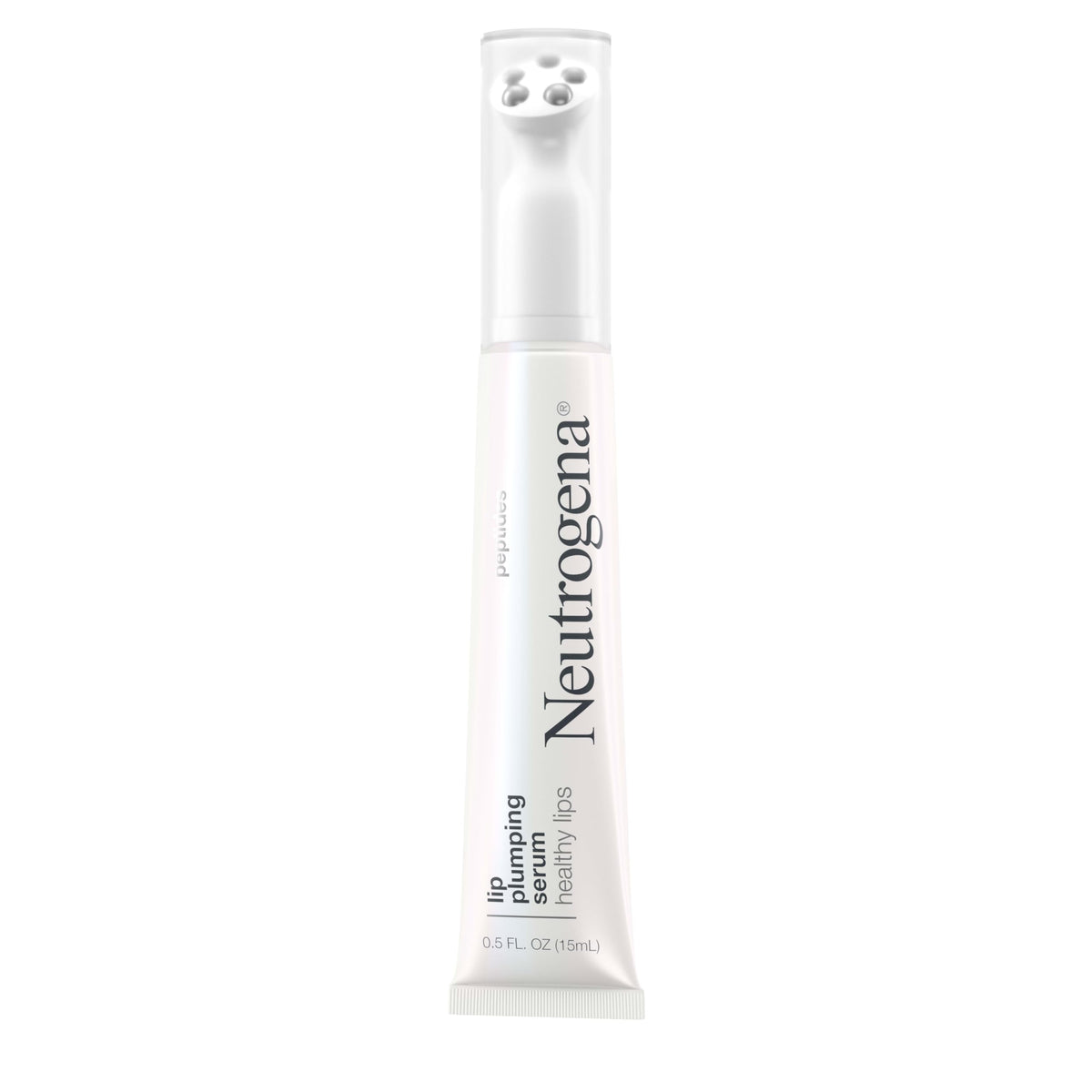Neutrogena Healthy Lips Plumping Serum marketed with dermatologist recommendation for trust.