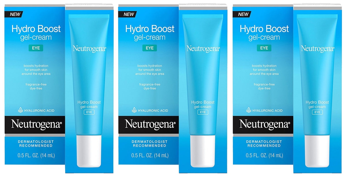 Neutrogena Hydro Boost Eye Gel-Cream bottle delivering hydration to the delicate under-eye area.