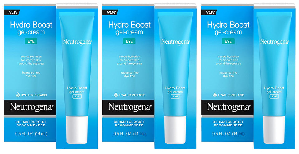 Neutrogena Hydro Boost Eye Gel-Cream bottle delivering hydration to the delicate under-eye area.