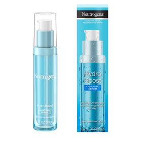 Neutrogena Hydro Boost Serum bottle delivering hydration for glowing skin.
