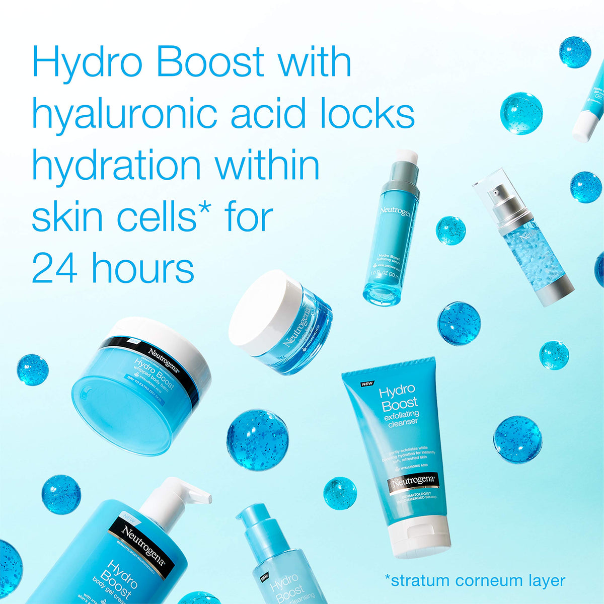 Neutrogena Hydro Boost Serum on skin with quick absorption.