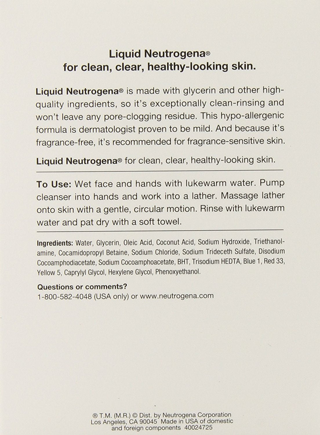 Three 8 oz Neutrogena bottles displayed for daily fragrance-free cleansing routine.