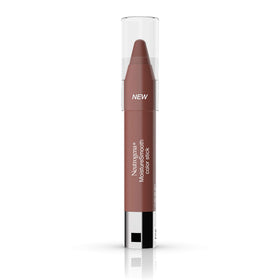 Neutrogena MoistureSmooth Color Stick front view with almond nude shade for hydrated lips
