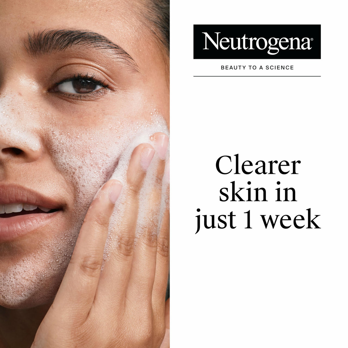 Label close-up showing 2% salicylic acid and vitamin C details on Neutrogena product.