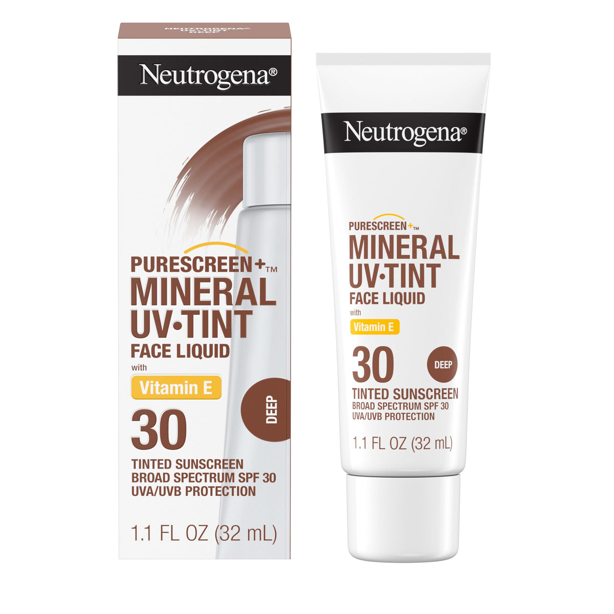 Neutrogena Purescreen tinted swatch demonstrates natural dewy finish and buildable coverage.