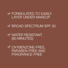 Neutrogena Purescreen velvet texture for smooth, blendable coverage under makeup.