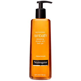Neutrogena Rainbath 40-ounce pump bottle shown for daily cleansing and moisture