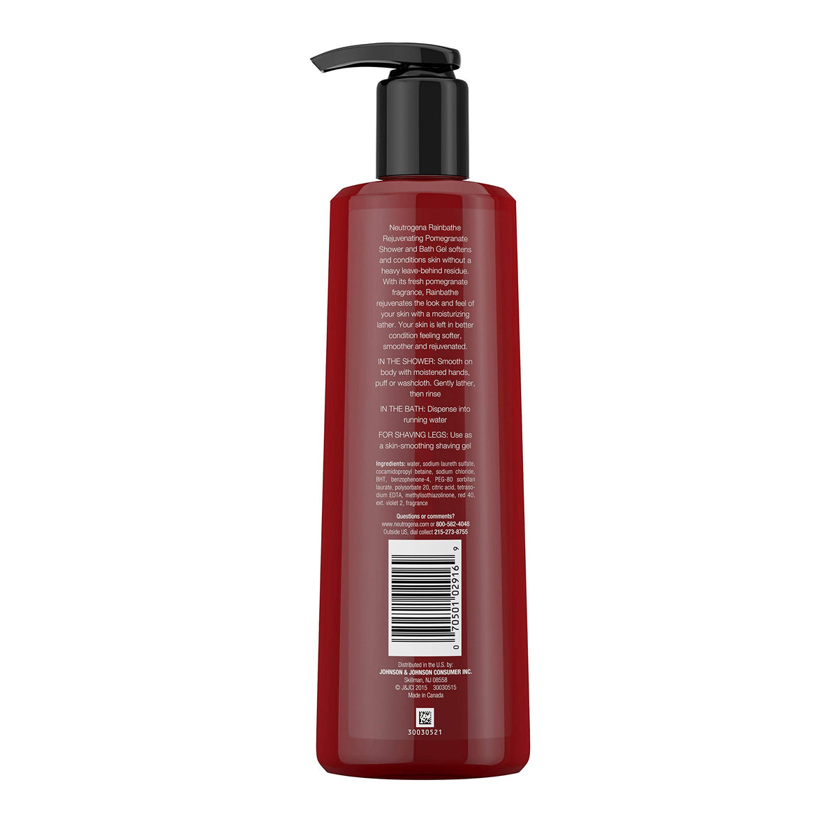 Neutrogena Rainbath Pomegranate bath scene shows versatile cleansing routine.