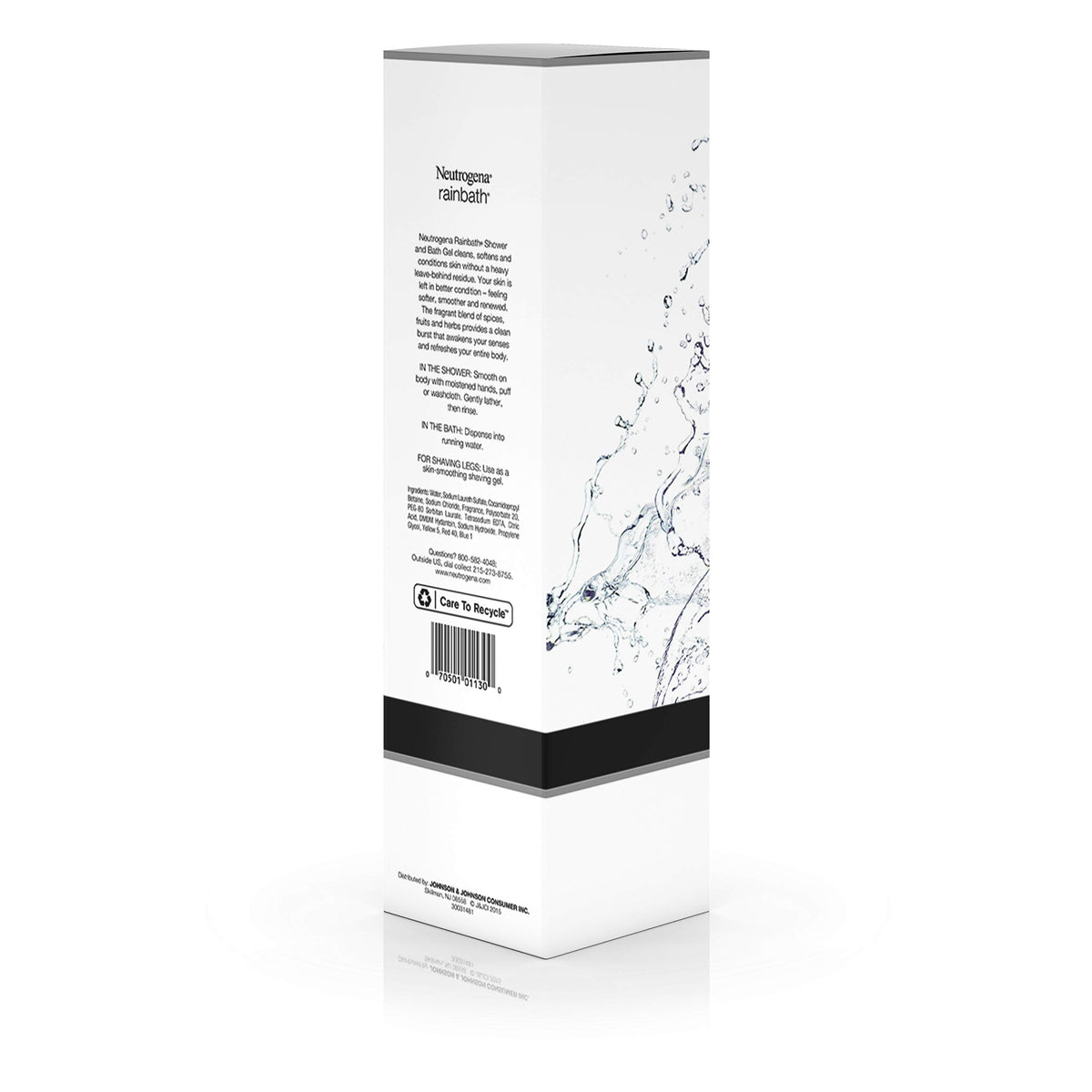 Neutrogena Rainbath softens and conditions skin with rinse-clean formula.