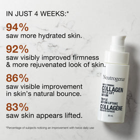 Neutrogena Rapid Firming Collagen Triple Lift Serum applied to the face for smoother skin