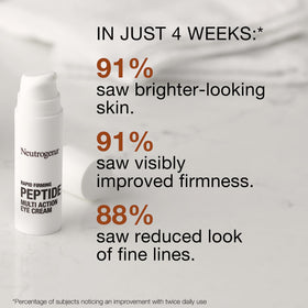 Neutrogena Rapid Firming Peptide Eye Cream texture swirl highlights creamy, non-greasy hydration