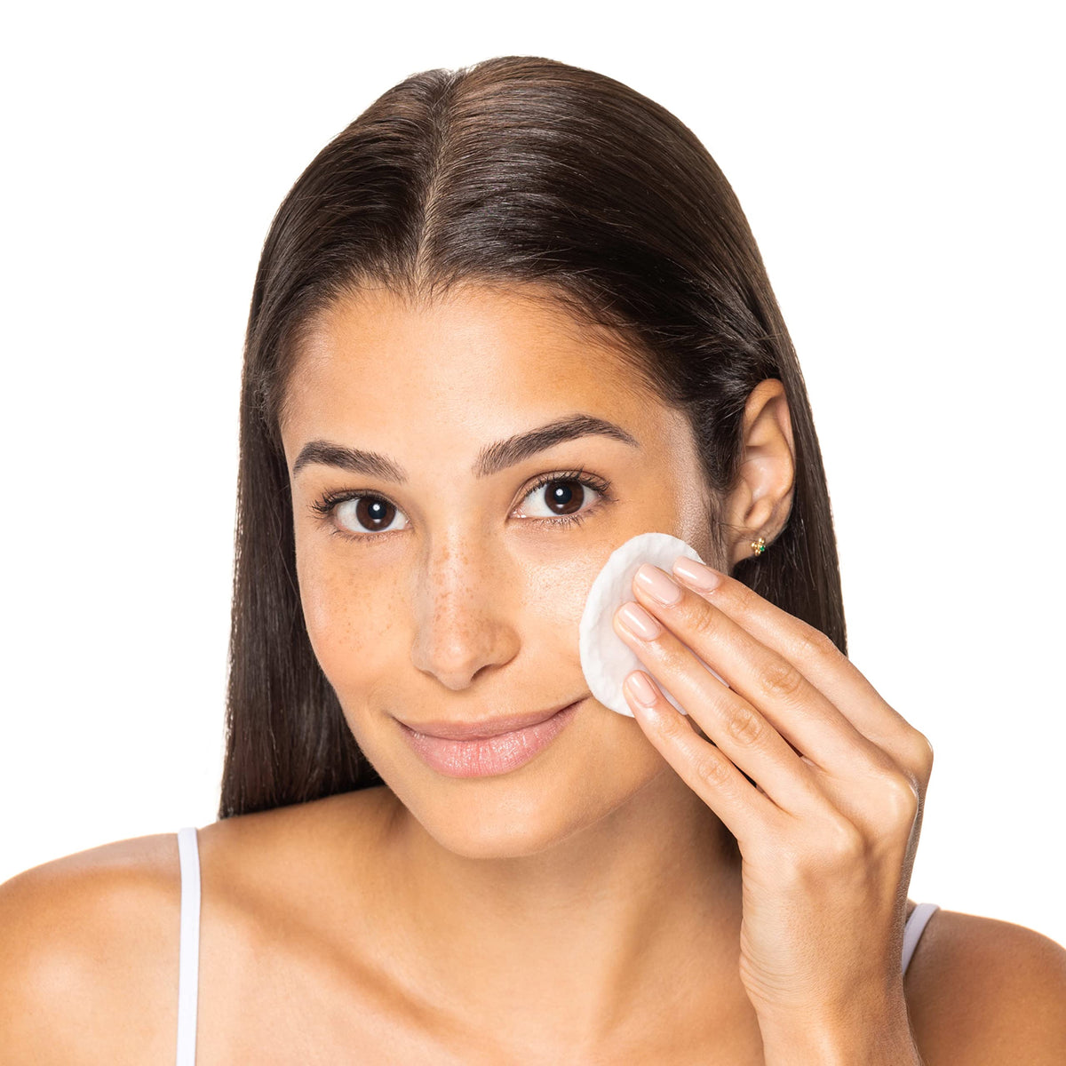 Neutrogena Skin Perfecting pump swatch shows controlled dispensing during routine.