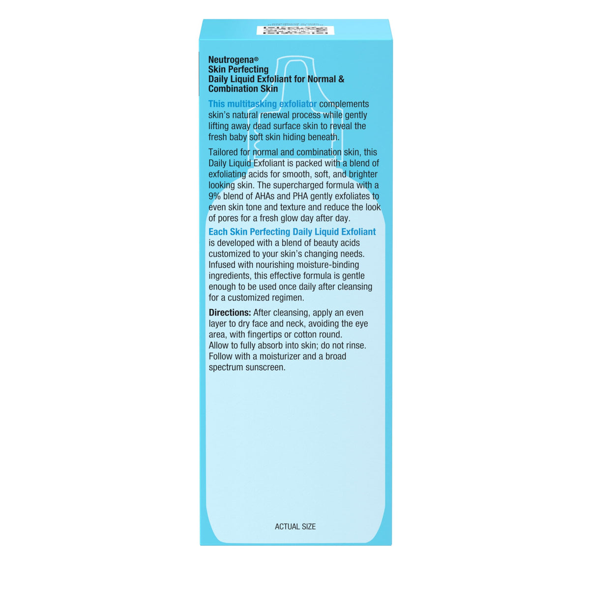 Neutrogena Skin Perfecting skin-softness closeup suggests refreshed, smooth skin.