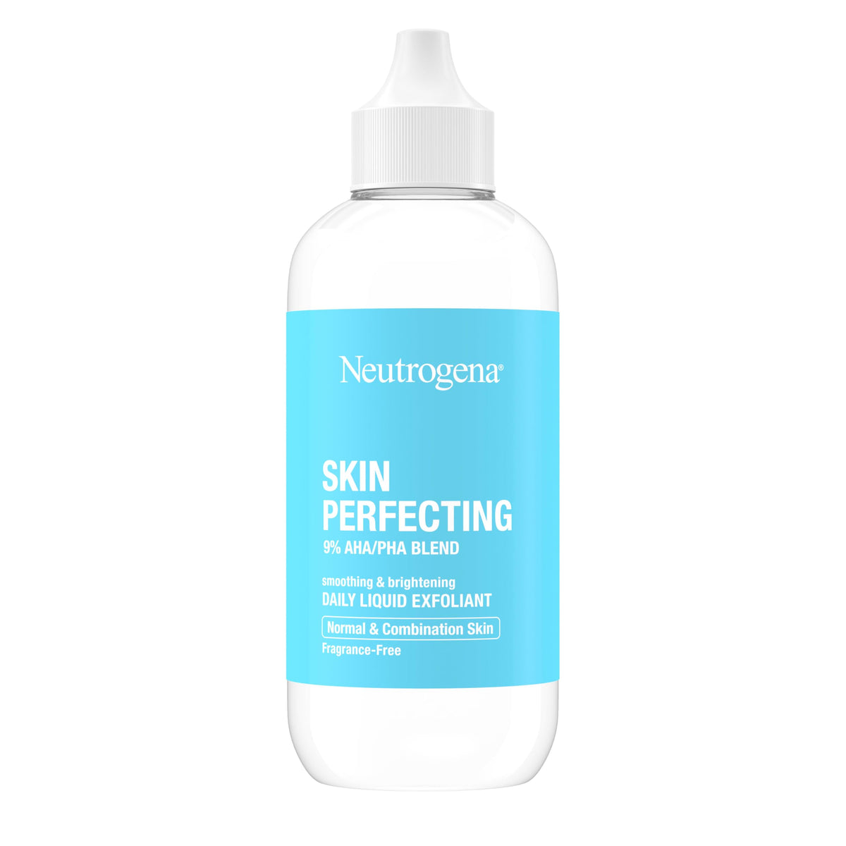 Neutrogena Skin Perfecting texture closeup highlights gentle exfoliation for smoother skin.