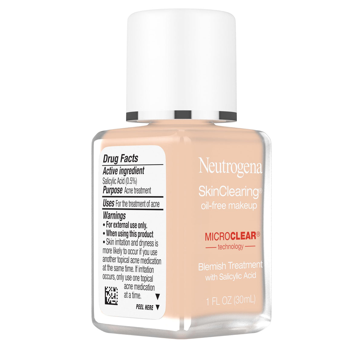 Neutrogena SkinClearing foundation hand swipe shows buildable coverage.