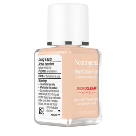 Neutrogena SkinClearing foundation hand swipe shows buildable coverage.