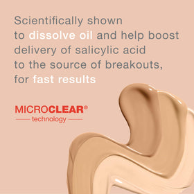 Neutrogena SkinClearing foundation MicroClear technology in action during application.