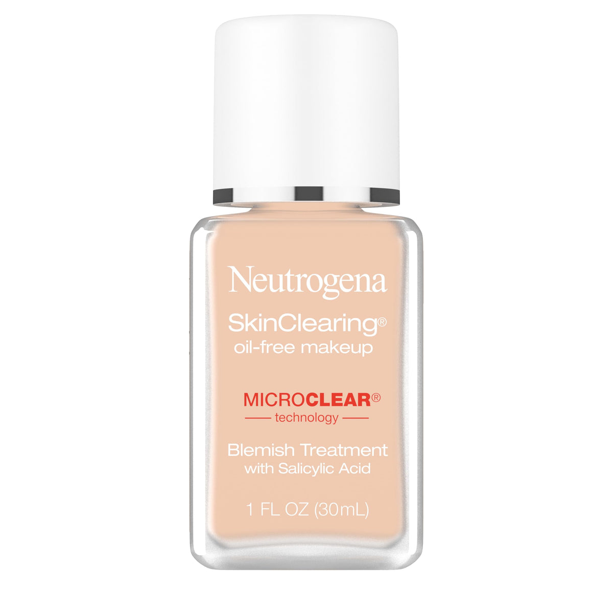 Neutrogena SkinClearing foundation natural beige 60 bottle for oil control and blemish coverage.