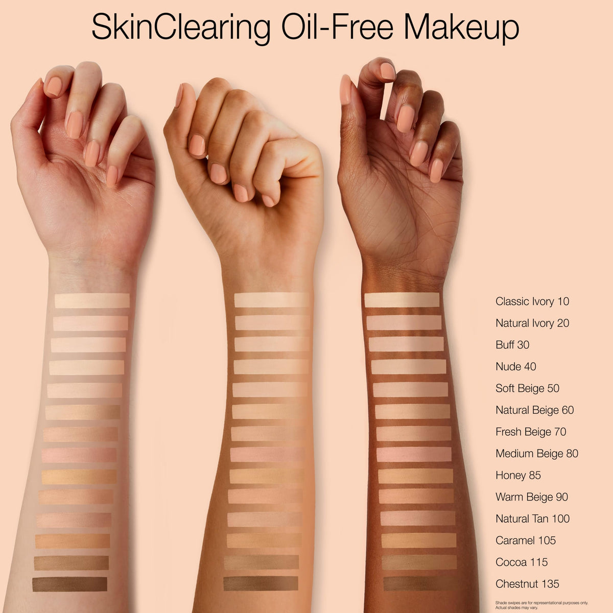 Neutrogena SkinClearing foundation packaging close-up shows squeeze-tube design.