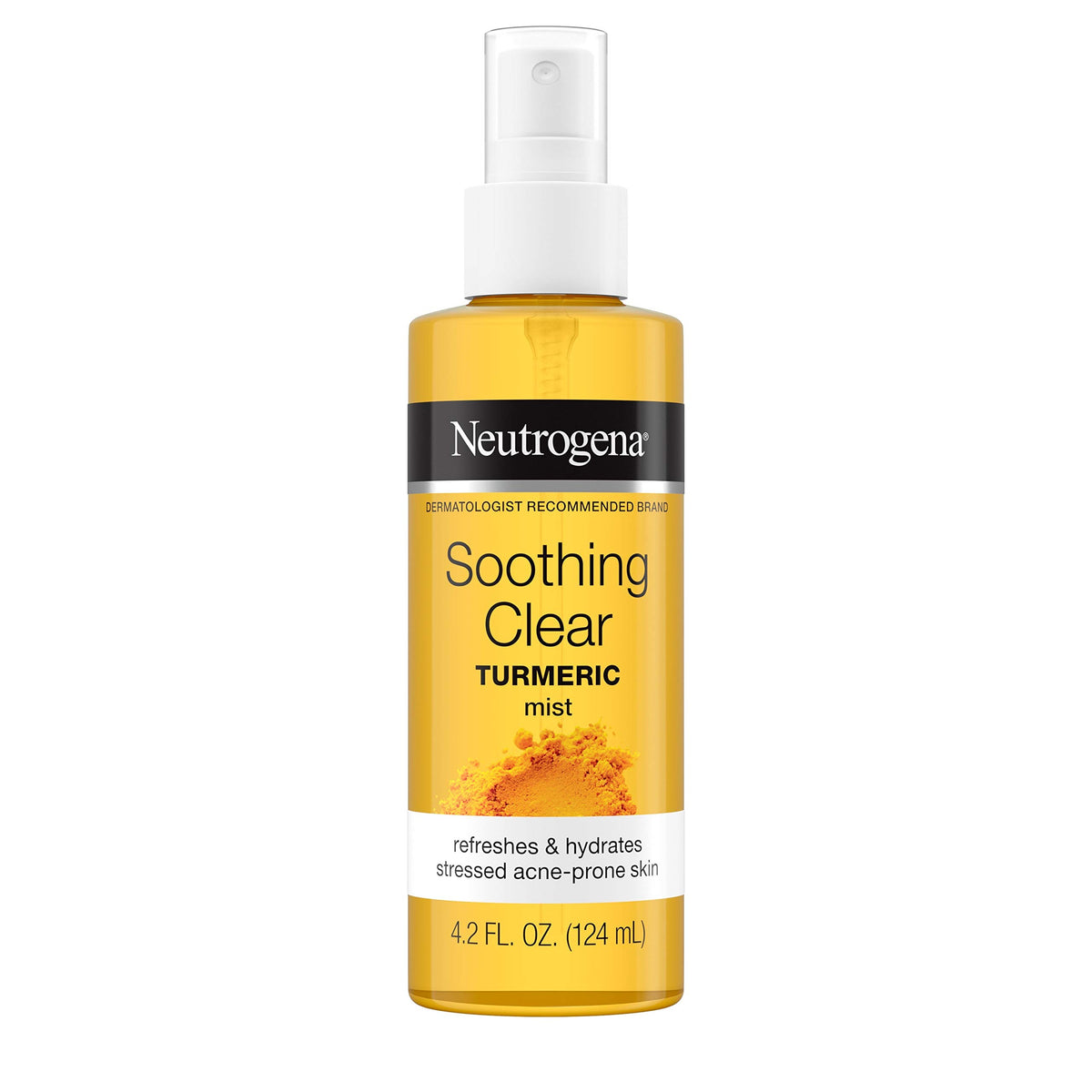 Neutrogena Soothing Clear Turmeric Mist bottle front showing label and product name for refreshment