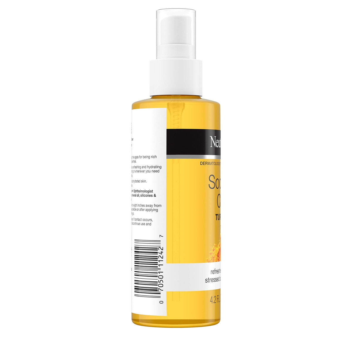 Neutrogena Soothing Turmeric Mist being applied on face for lightweight hydration