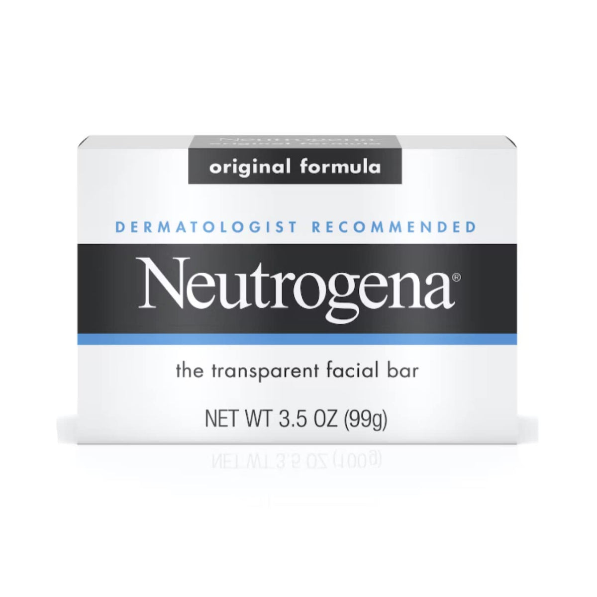 Neutrogena Transparent Bar original formula front view in 12-pack for daily cleansing.