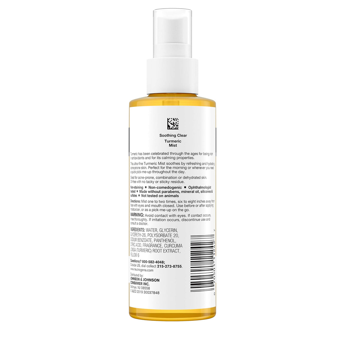 Neutrogena Turmeric Mist dermatologist-tested label visible on packaging