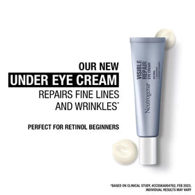 Neutrogena Visible Repair Eye Cream application tube ready for precise eye area use with smooth texture