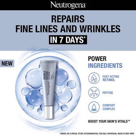 Neutrogena Visible Repair Eye Cream close up texture showing creamy hydrating formula