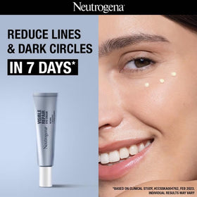 Neutrogena Visible Repair Eye Cream packaging front emphasizing compact 15 g design
