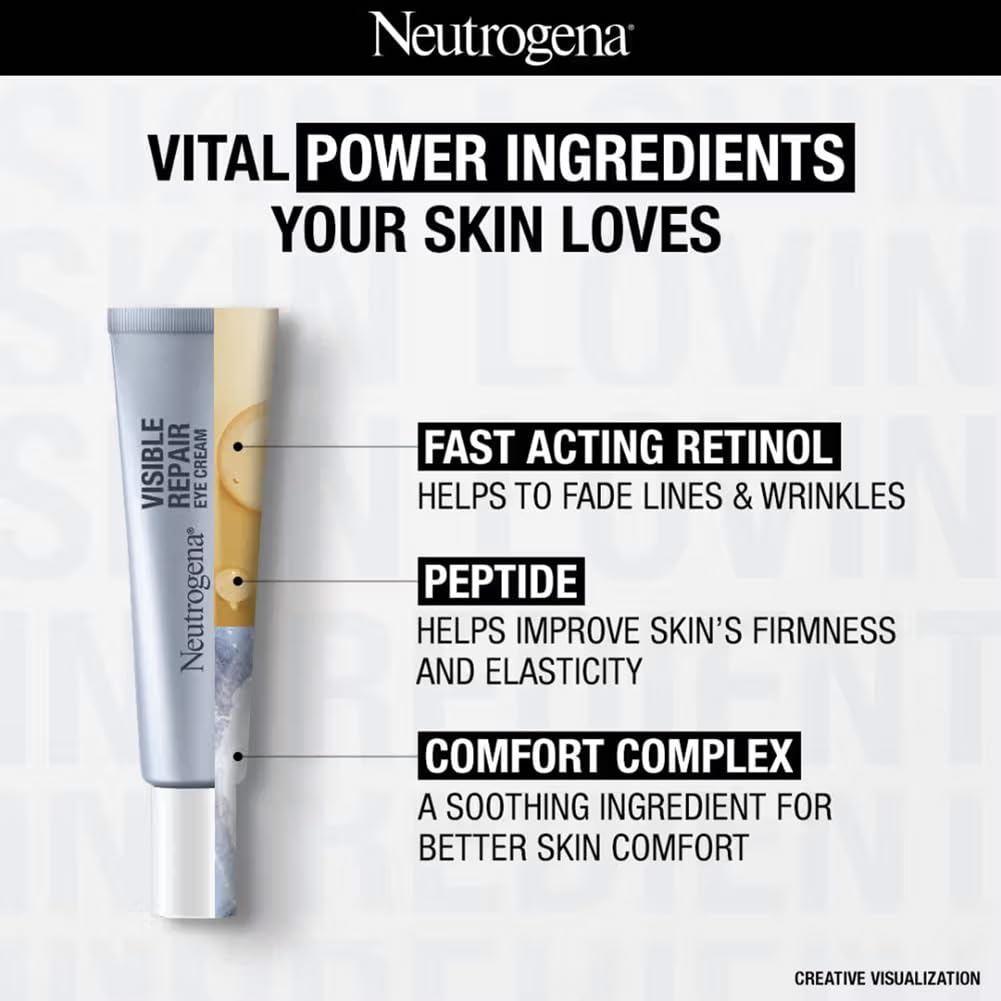 Neutrogena Visible Repair Eye Cream swatch demonstrating even coverage and consistency