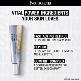 Neutrogena Visible Repair Eye Cream swatch demonstrating even coverage and consistency