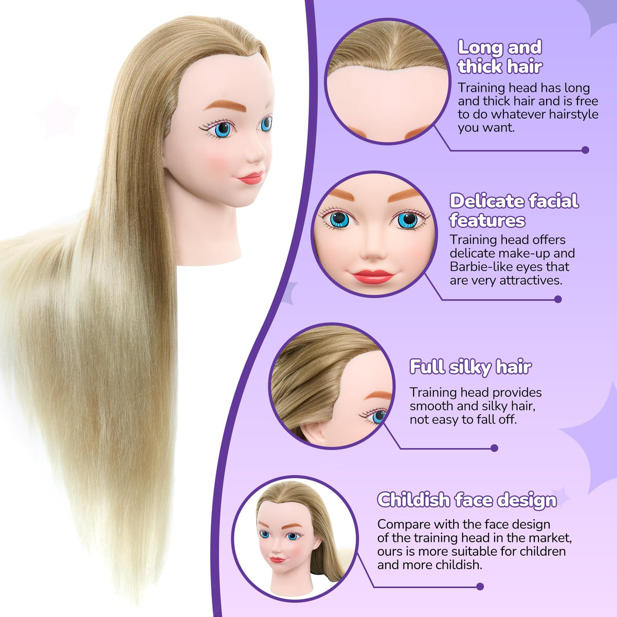 Neverland gradient hair gives realistic color for braids and hairstyles.