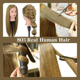 Neverland Beauty & Health cosmetology doll head for cutting and curling practice.
